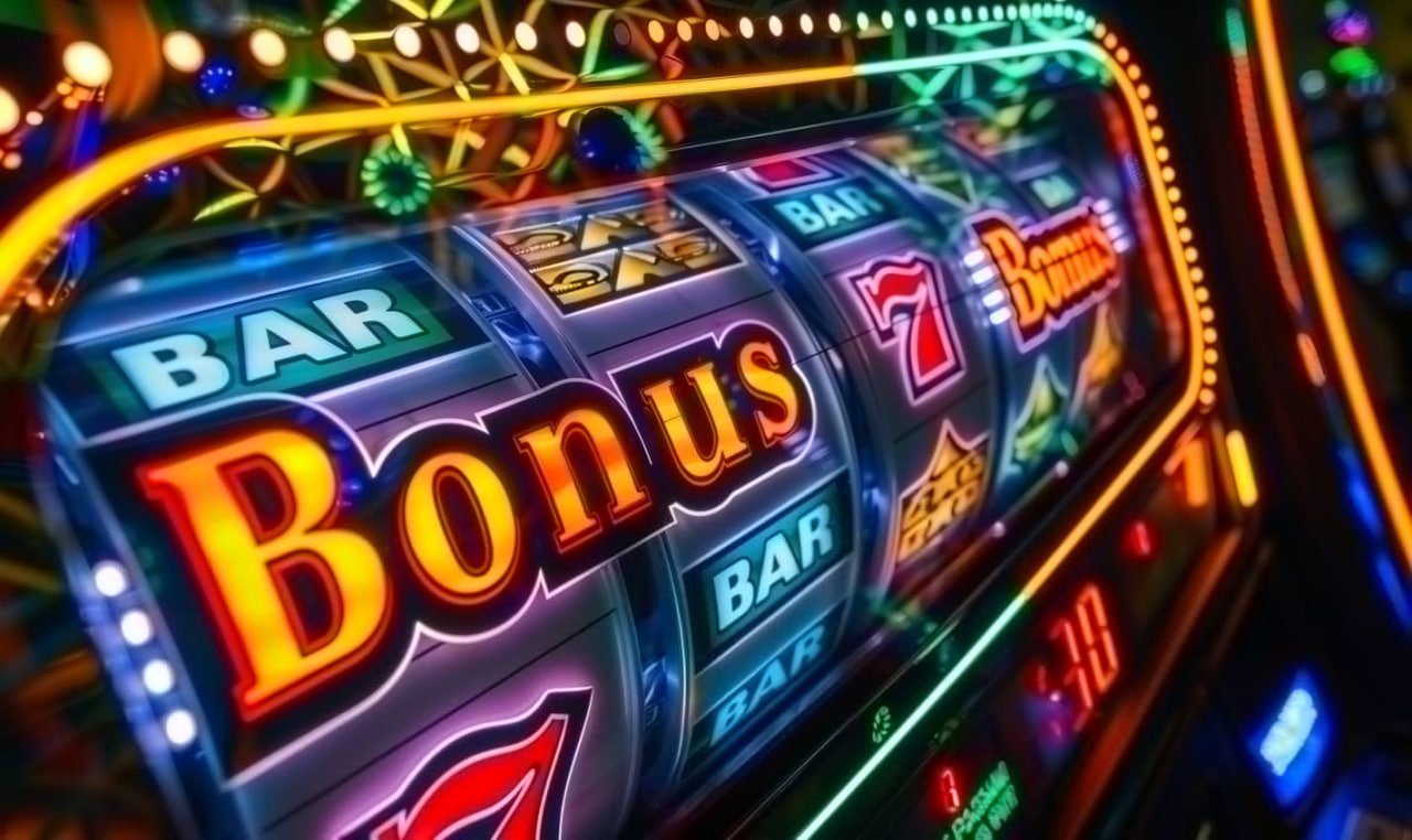 Tampilan layar mesin slot online beta108 dengan tema neon malam yang memukau